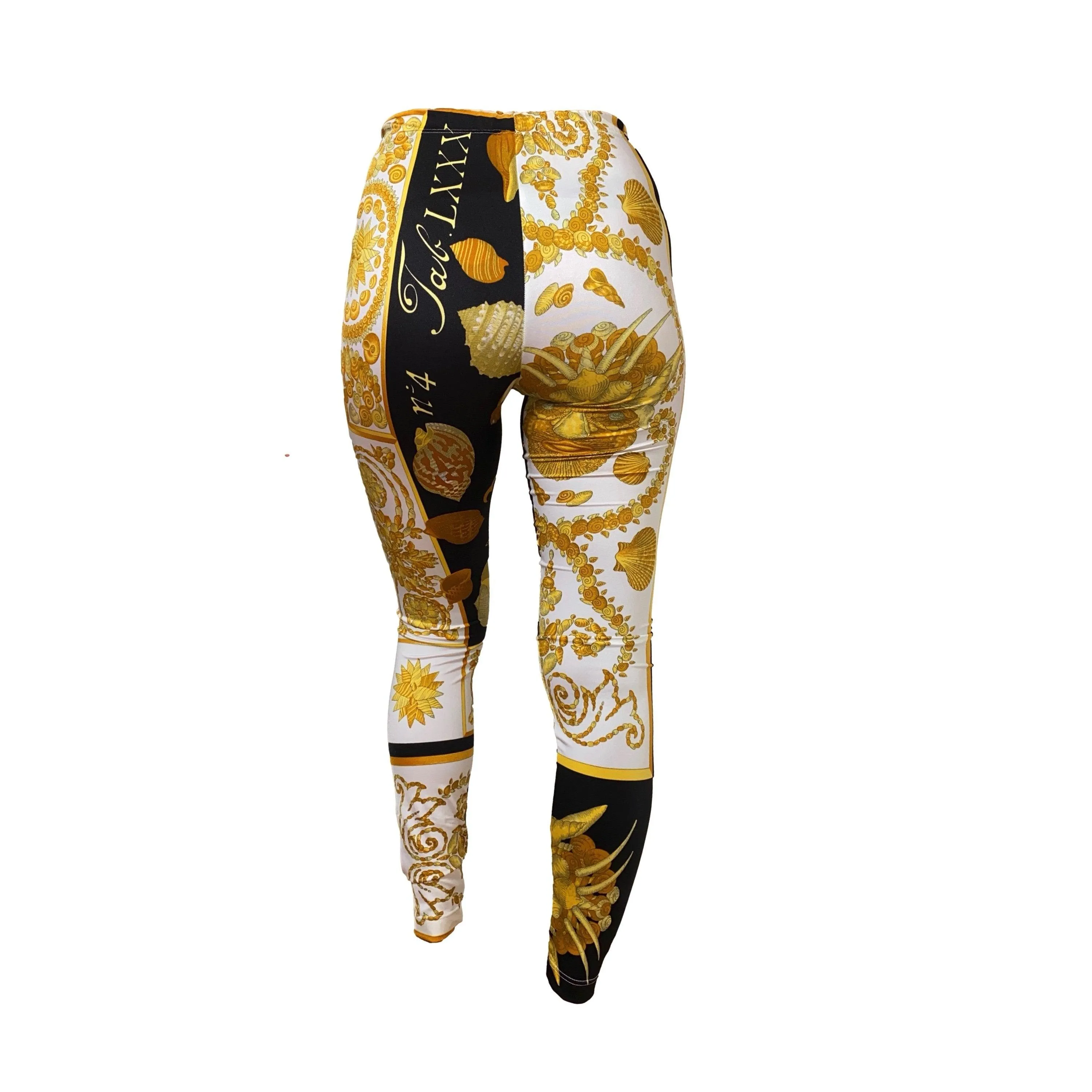 Versace Gold Print Stretch Leggings