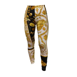 Versace Gold Print Stretch Leggings