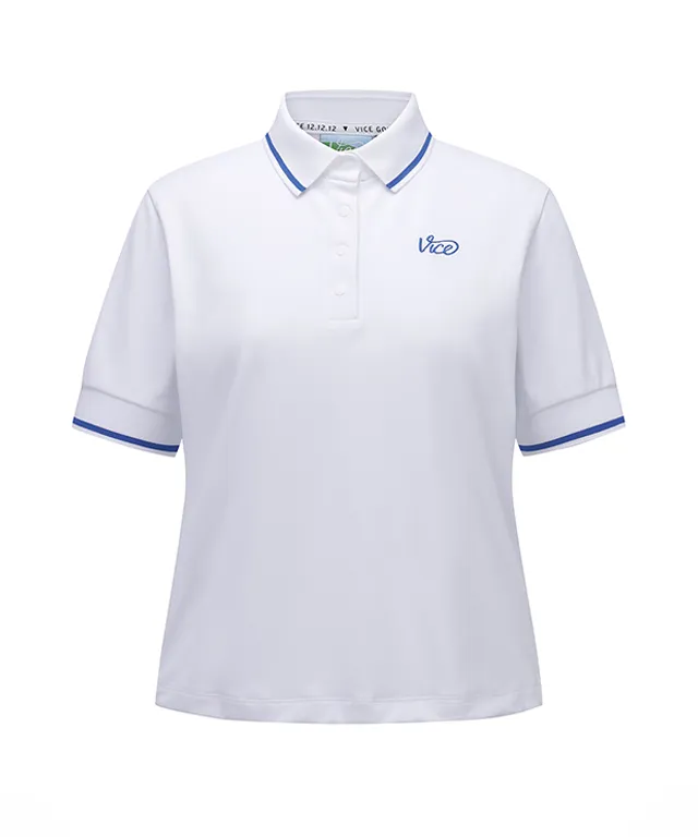Vice Golf Atelier Women Collar Tip Point Short T-Shirt - White