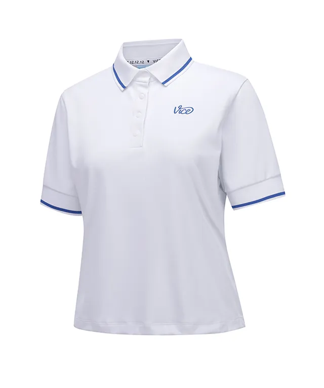 Vice Golf Atelier Women Collar Tip Point Short T-Shirt - White