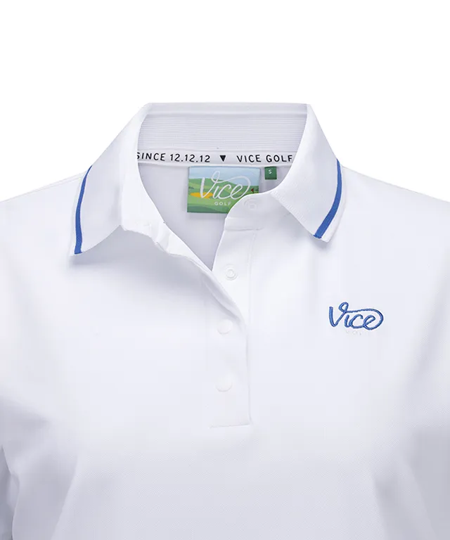 Vice Golf Atelier Women Collar Tip Point Short T-Shirt - White