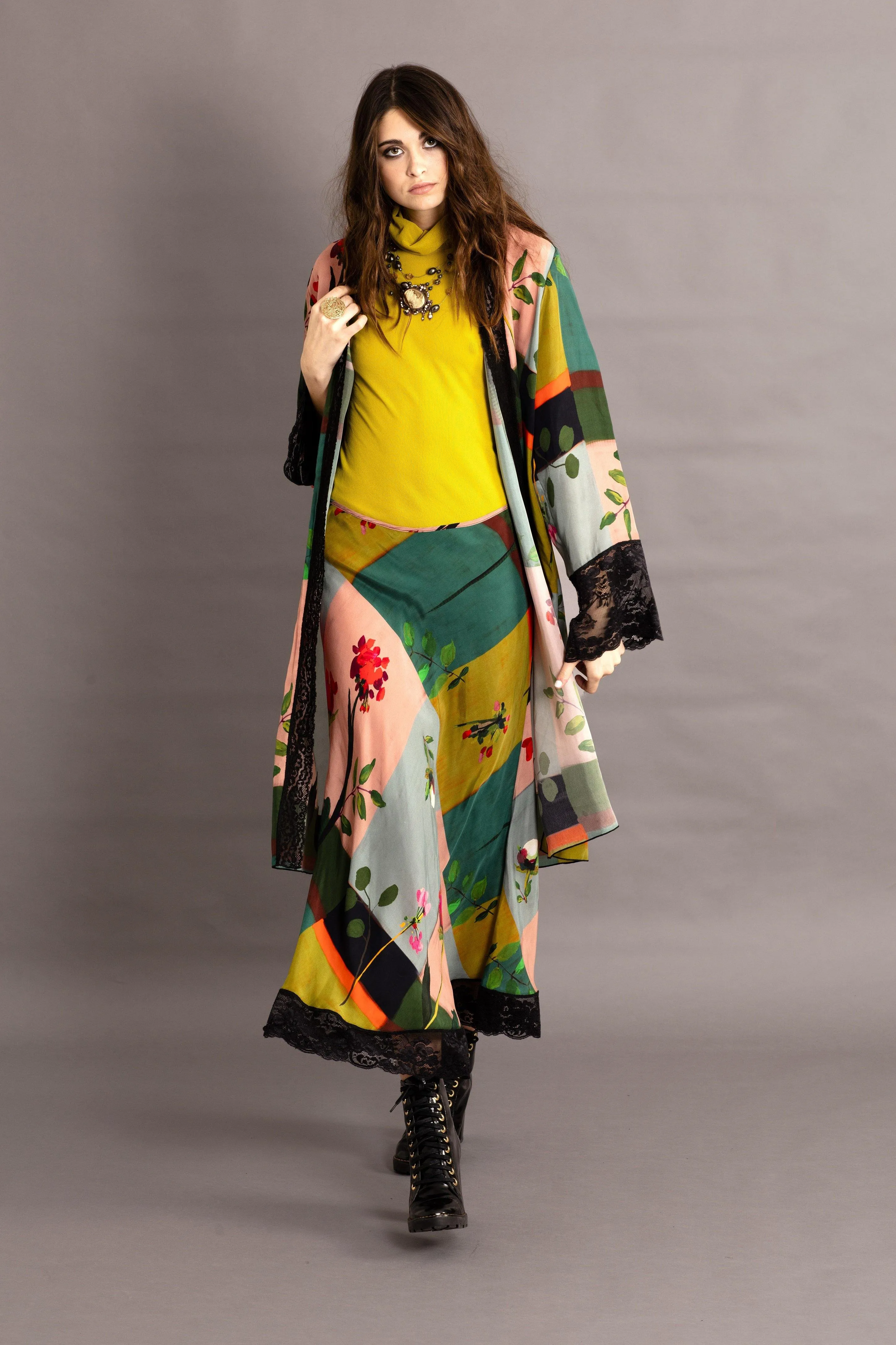 Vintage Patch Bias Skirt