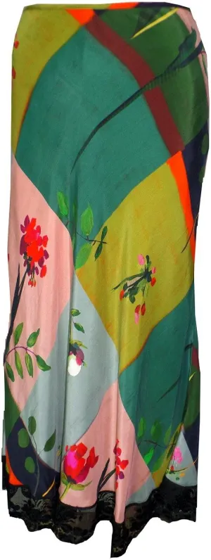 Vintage Patch Bias Skirt
