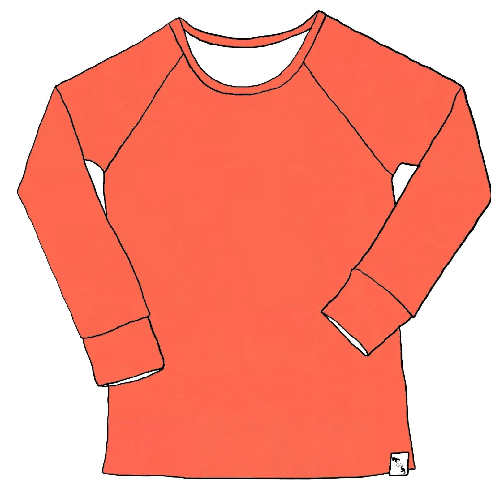 Vivid Coral YOGA - Lil Slim Raglan