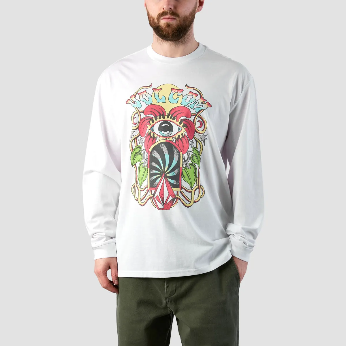 Volcom Eye See Yew Longsleeve T-Shirt White