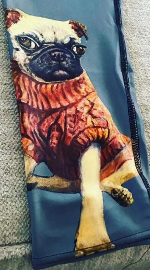 Whimsy Fit Grey Pug Girls Leggings