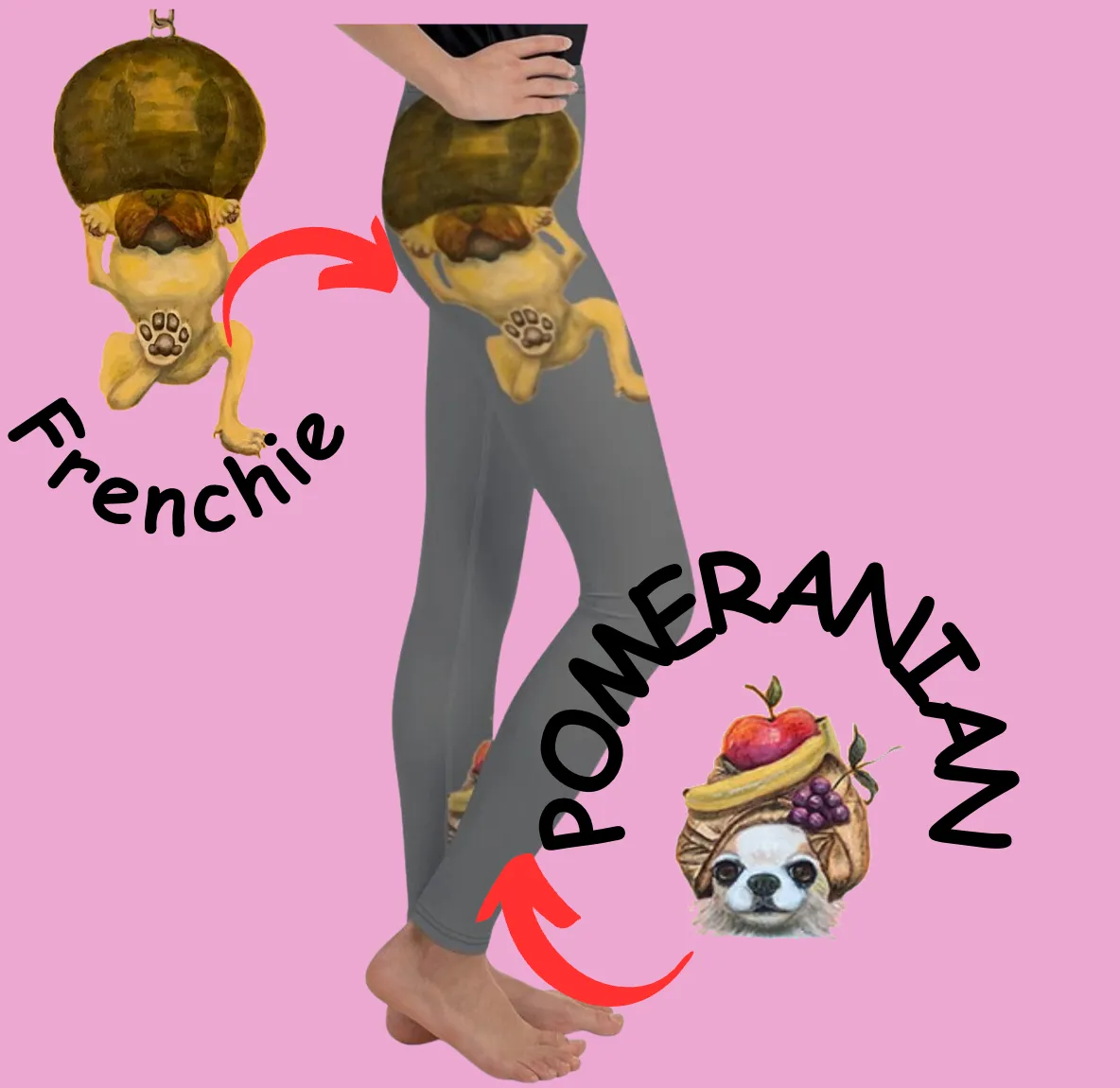 Whimsy Fit “Salon Dogs” Girls Leggings