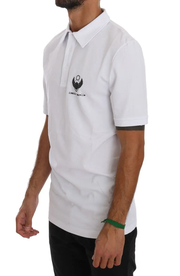 White Cotton Stretch Polo T-Shirt