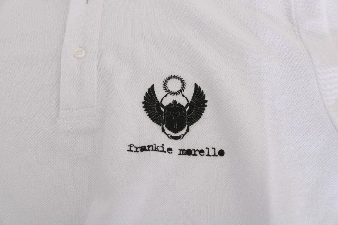 White Cotton Stretch Polo T-Shirt
