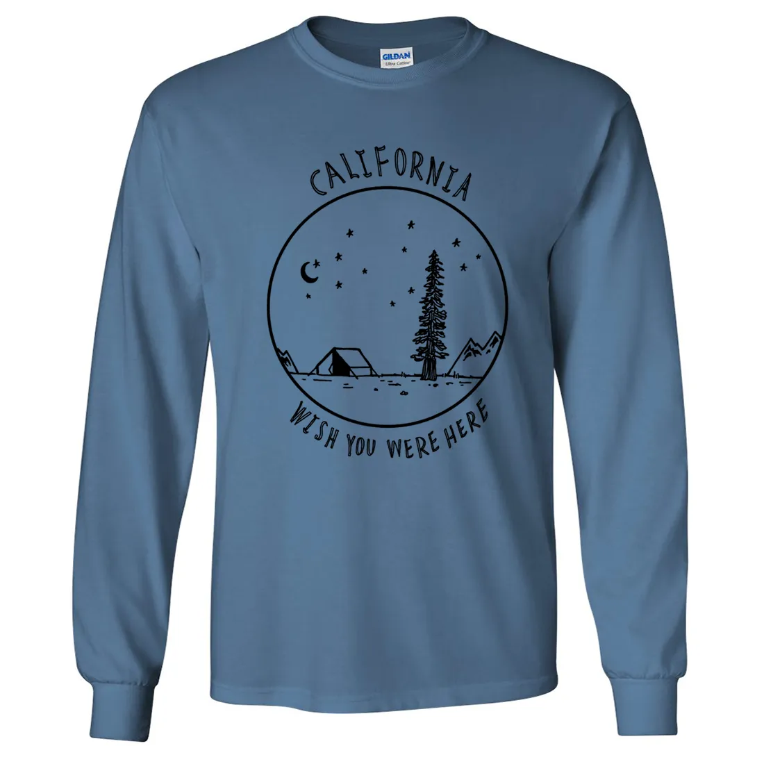 Wish You Were Here Black Print Long Sleeve Shirt