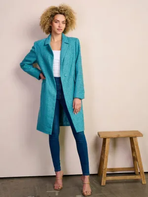 WOMEN'S LONG SLEEVE BUTTON CLOSURE POCKETS COAT