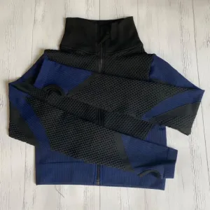 Womens Matching Co Ord Workout Top Leggings Jacket Set