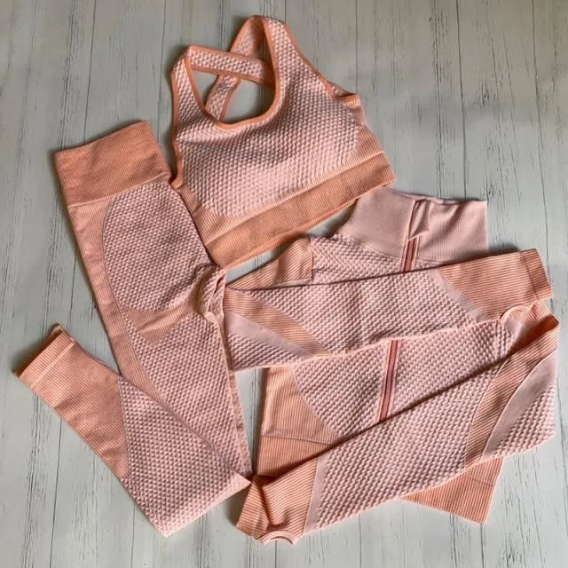 Womens Matching Co Ord Workout Top Leggings Jacket Set