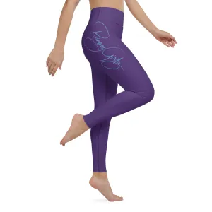 Women's Runway Girlz Yoga Leggings (Purple/Aqua)