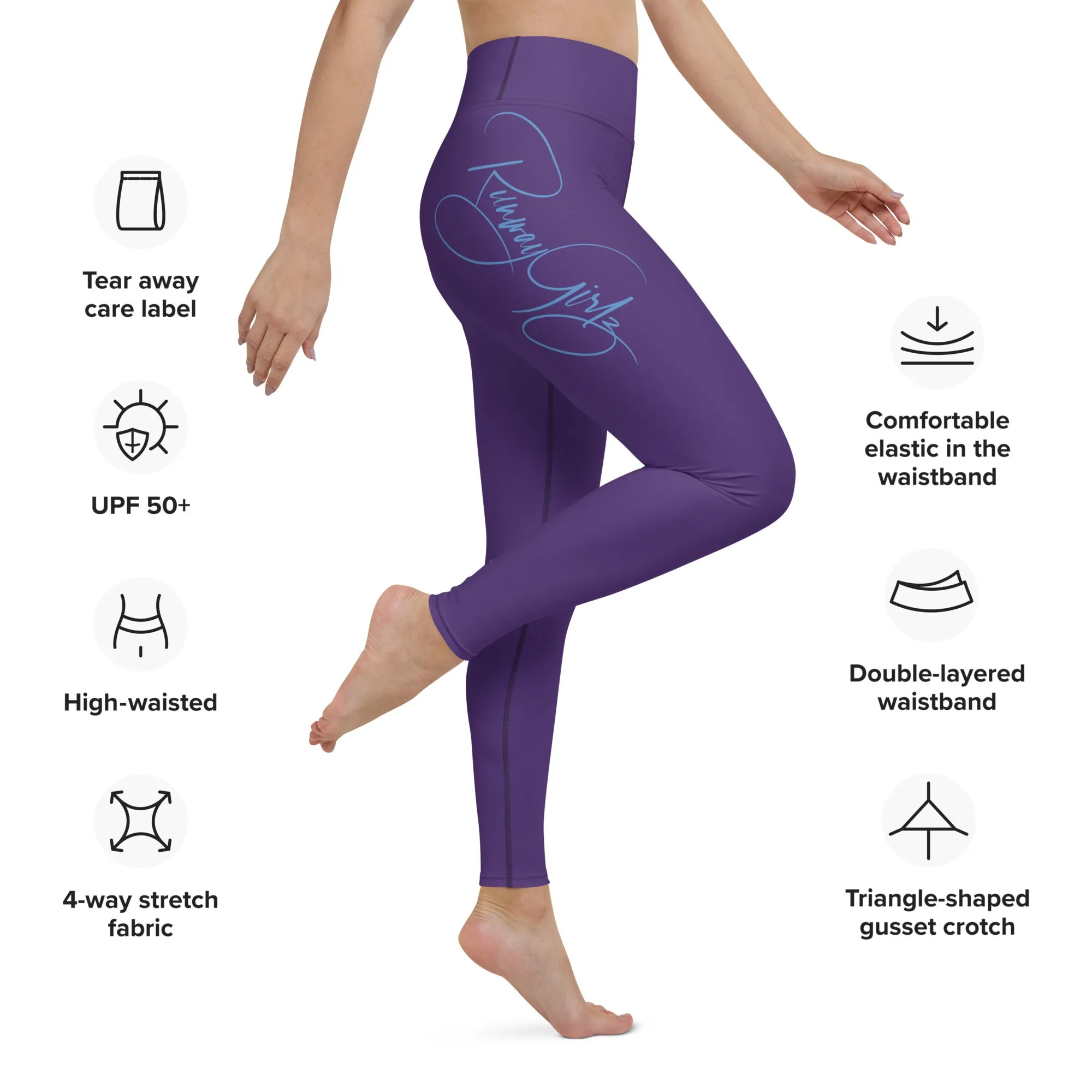 Women's Runway Girlz Yoga Leggings (Purple/Aqua)