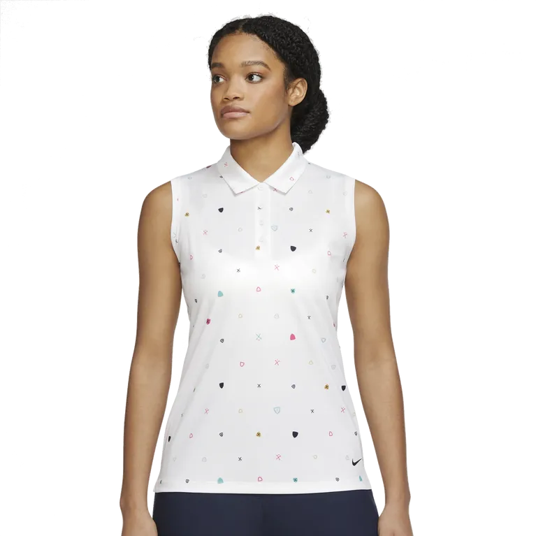 WOMENS VICTORY DRI-FIT PRINTED SLEEVELESS POLO