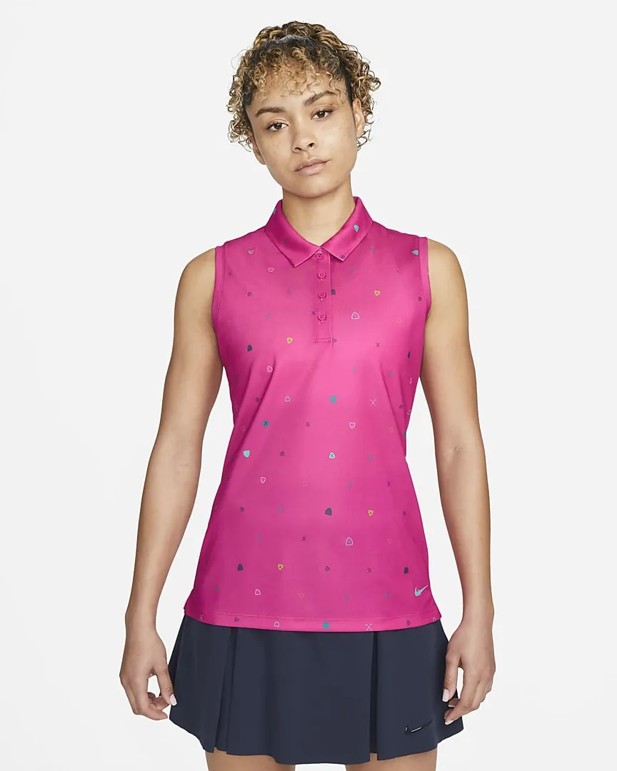 WOMENS VICTORY DRI-FIT PRINTED SLEEVELESS POLO
