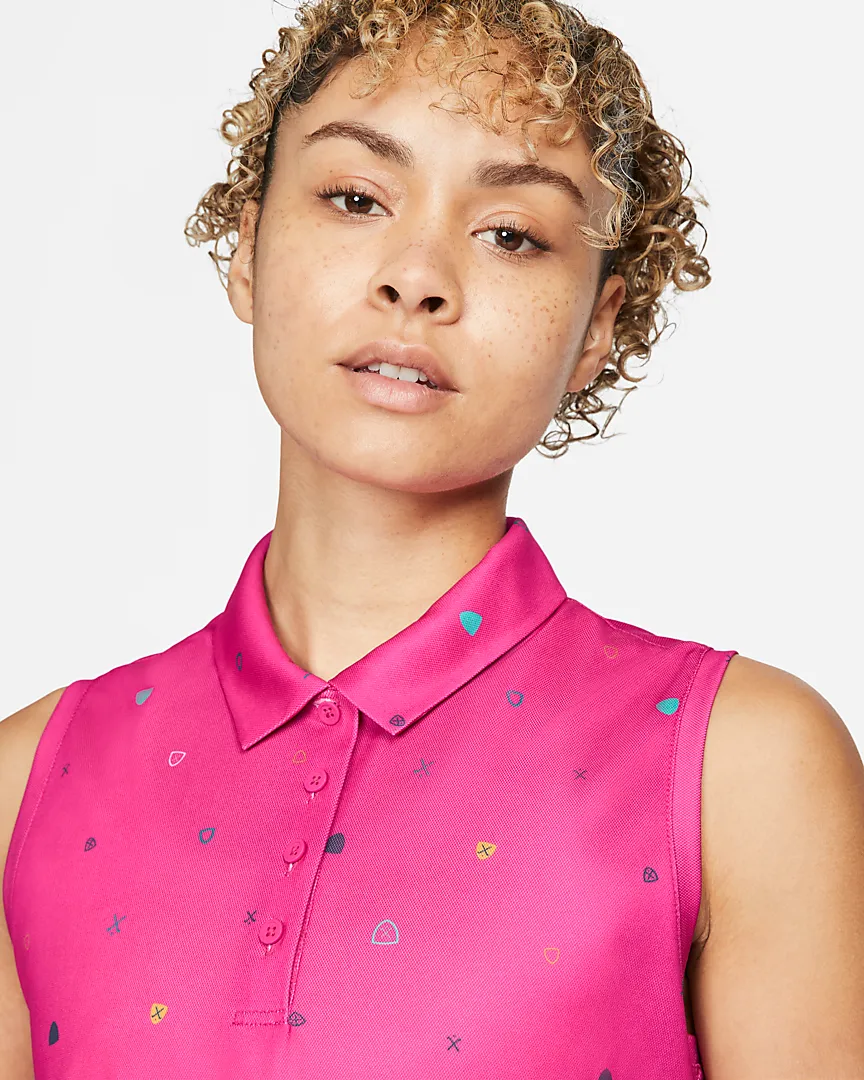 WOMENS VICTORY DRI-FIT PRINTED SLEEVELESS POLO