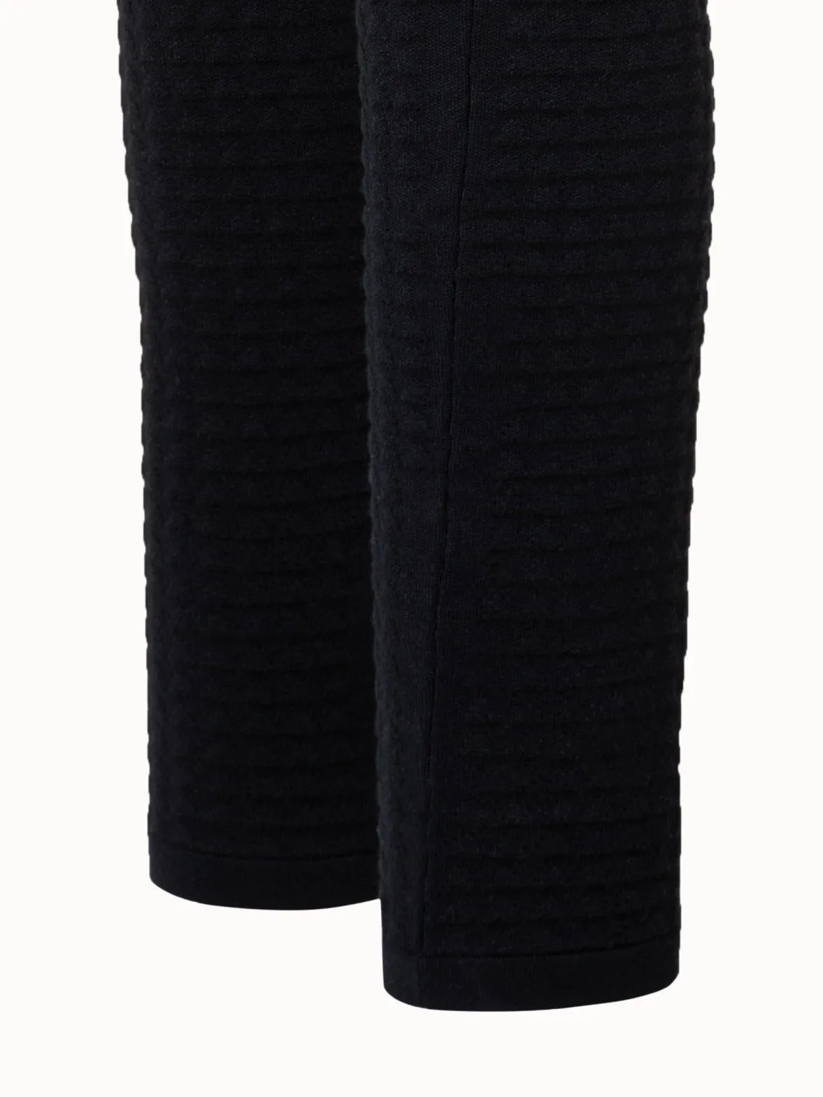 Wool Silk Stretch Trapezoid Grid Knit Leggings