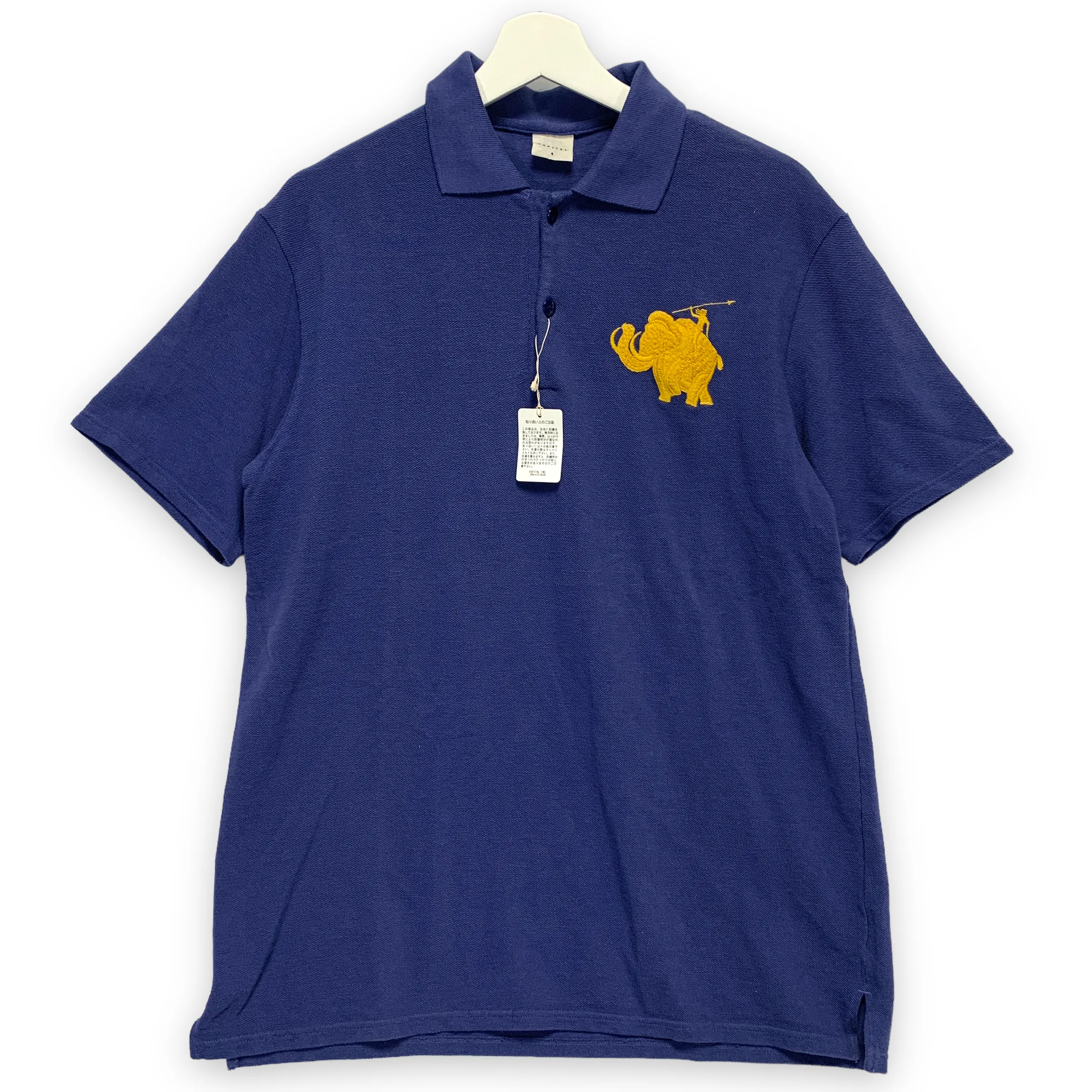 [XL] DS! Kapital Mammoth Embroidery Polo Shirt Navy