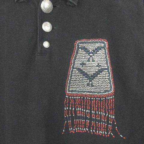 [XL] Kapital Native Sashiko Polo Shirt Black