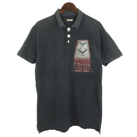 [XL] Kapital Native Sashiko Polo Shirt Black