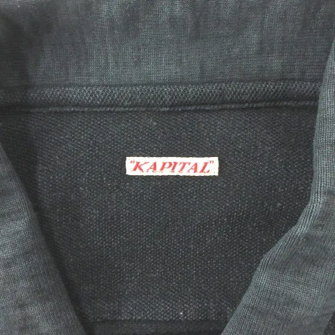 [XL] Kapital Native Sashiko Polo Shirt Black
