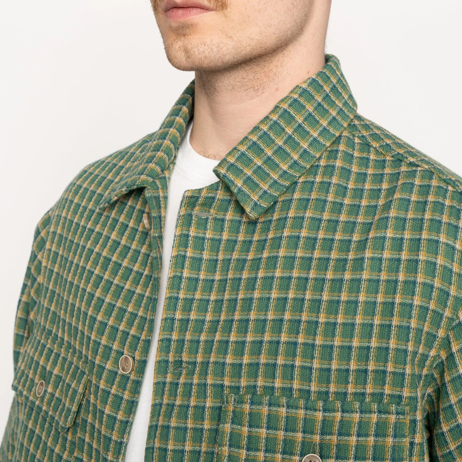 Yarn Double Dyed Cloth Over Shirt - Green